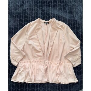 Torrid Pink Pleated Ruffle Peplum Blazer Jacket Womens Size 3